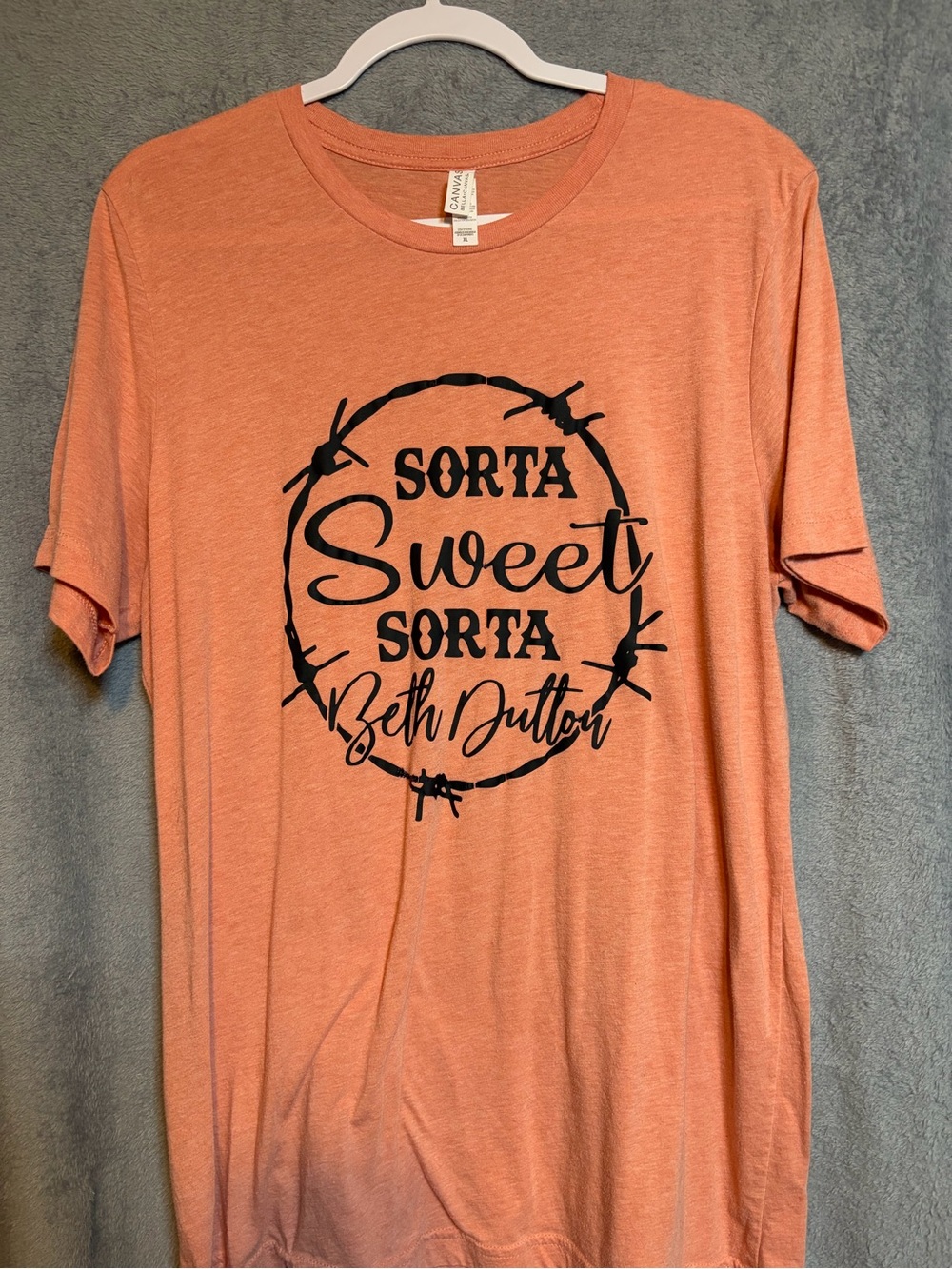 Bella Canvas Orange Short Sleeve Tee with Black Graphic
